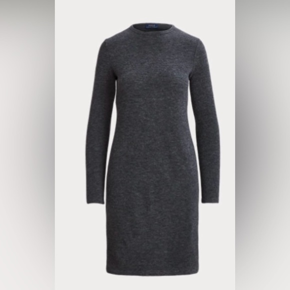 Polo Ralph Lauren Dresses & Skirts - New Grey Polo Ralph Lauren Wool Dress Long Sleeve Women Large Winter Knee Length